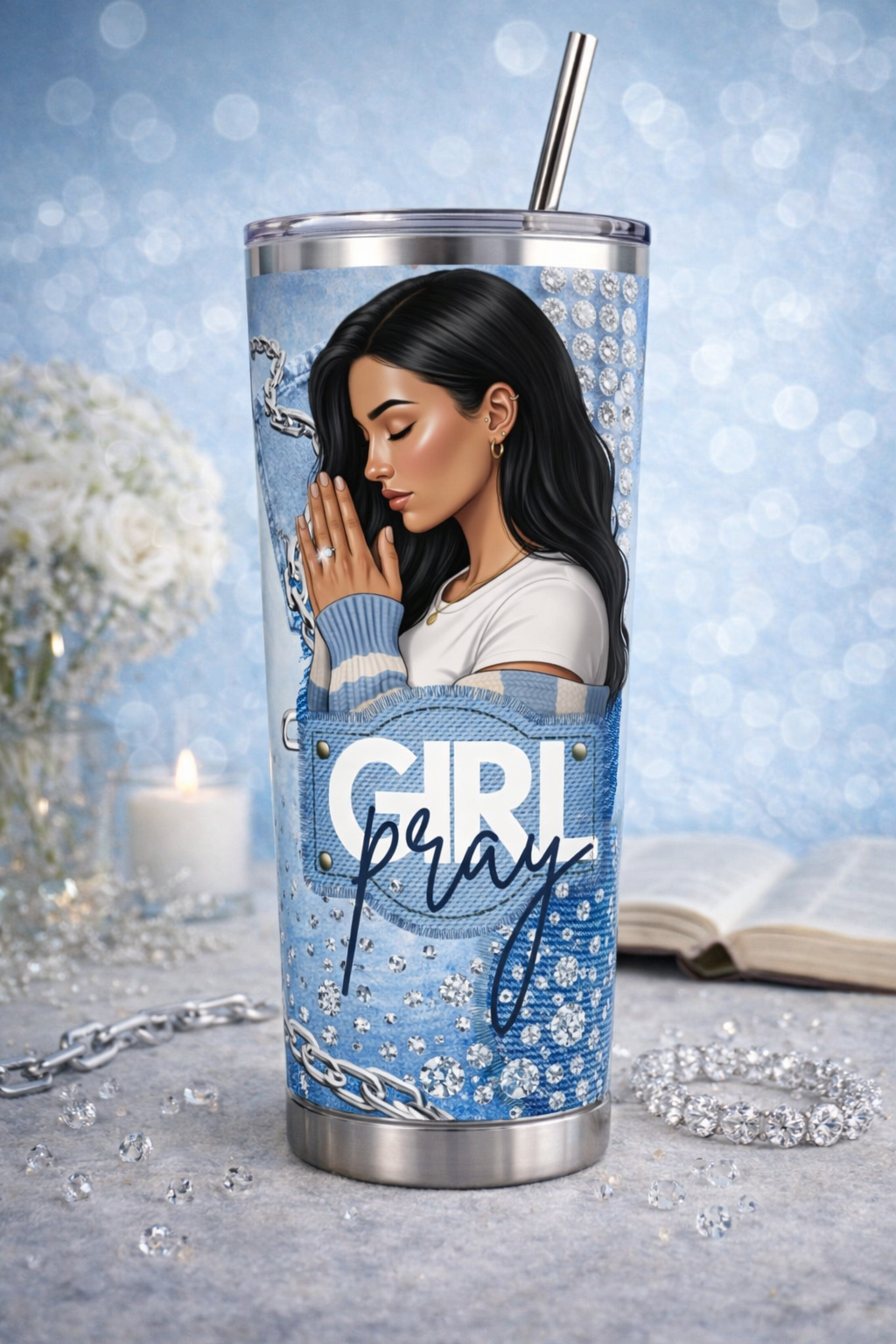 Girl Pray Tumbler Prints