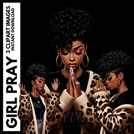 Girl Pray ClipArt