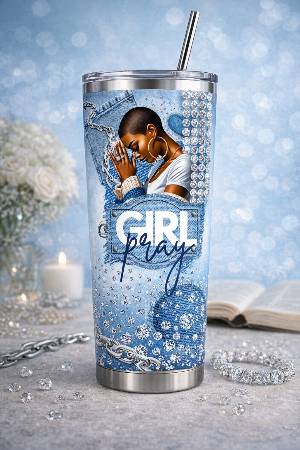 Girl Pray Tumbler Prints
