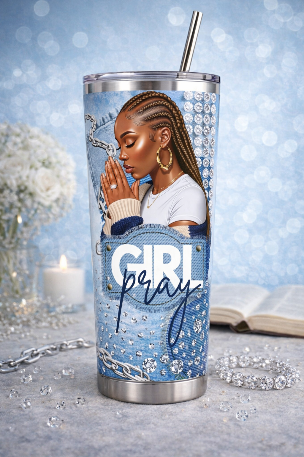 Girl Pray Tumbler Prints