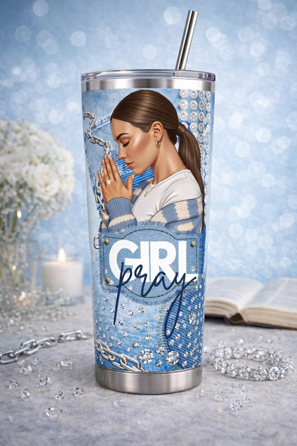 Girl Pray Tumbler Prints