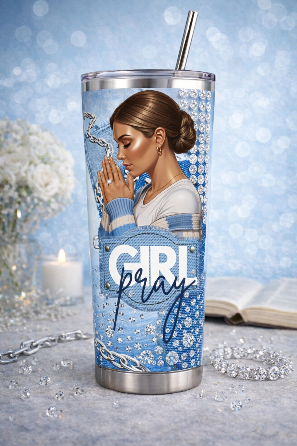 Girl Pray Tumbler Prints