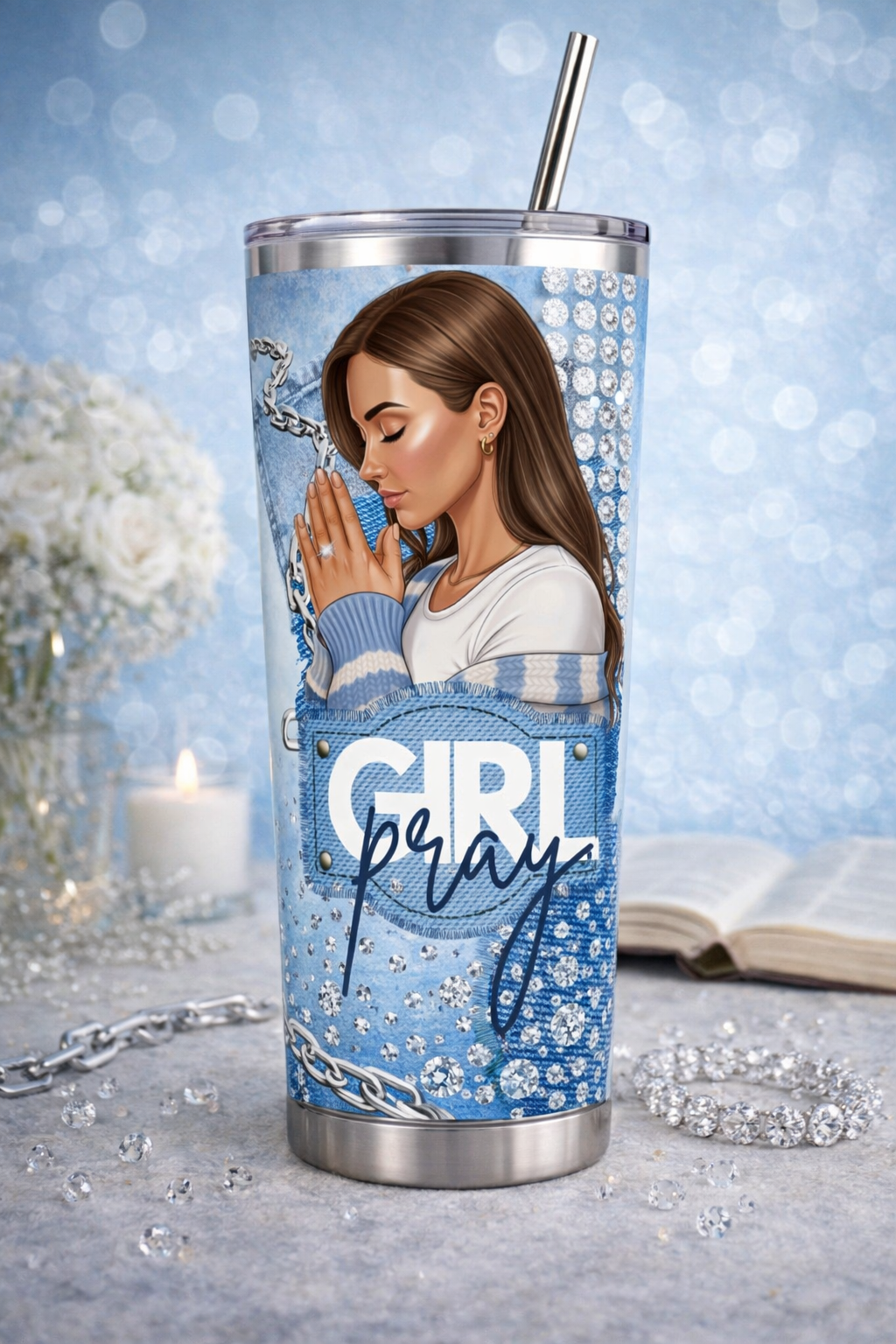 Girl Pray Tumbler Prints