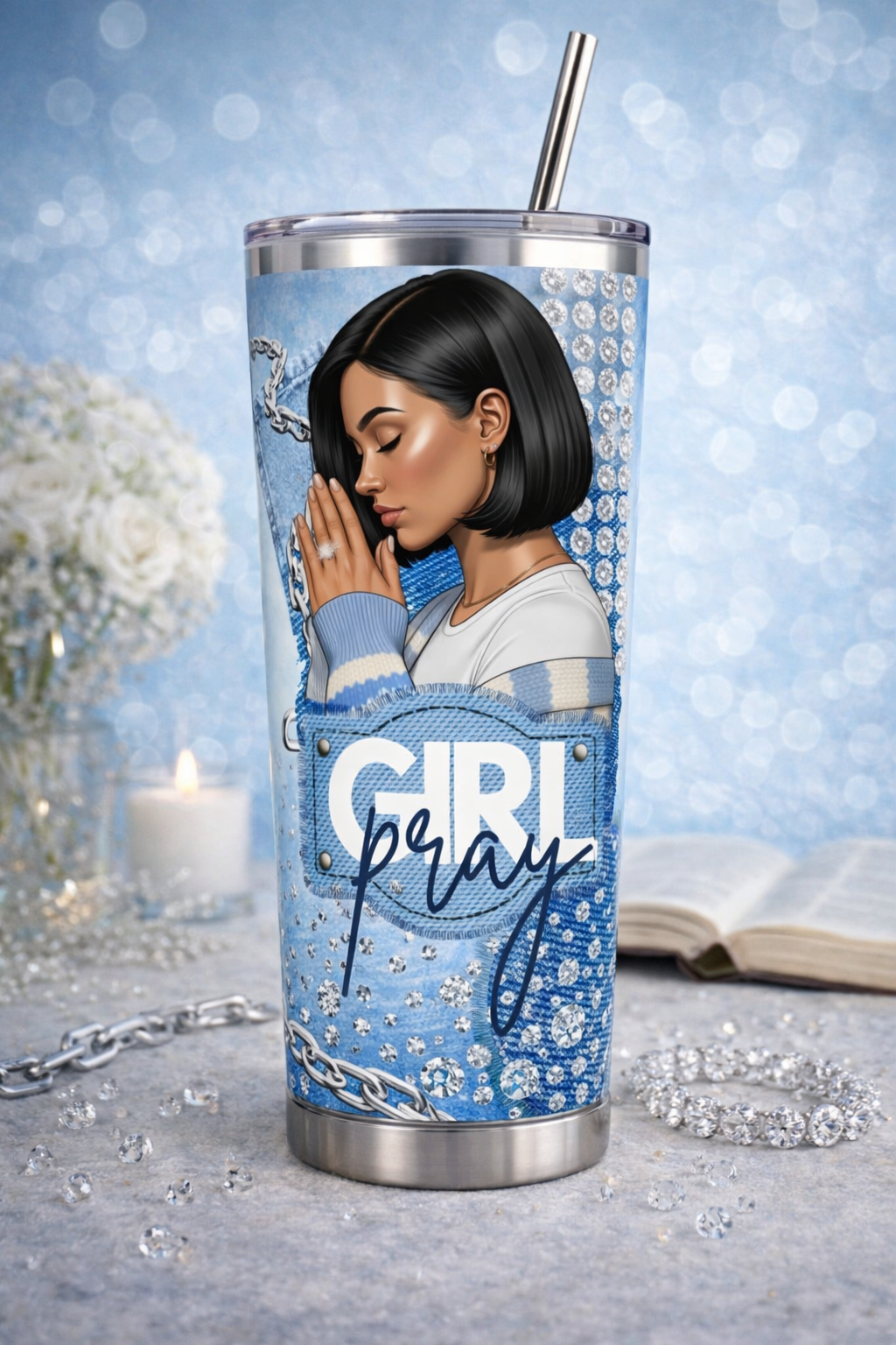 Girl Pray Tumbler Prints