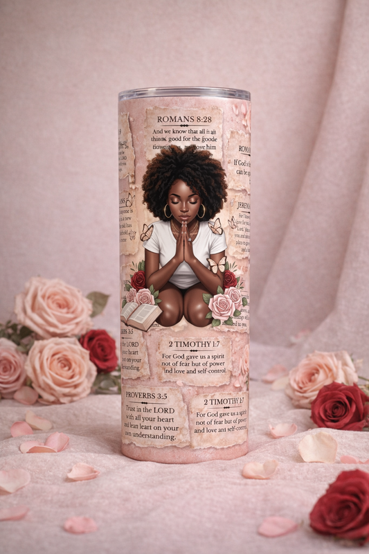 Roses & Prayer 20oz Straight Tumbler PNG