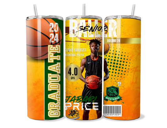 Basketball Tumbler Canva Template