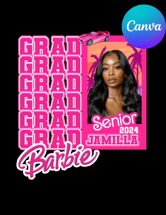 Doll Graduation Canva Template
