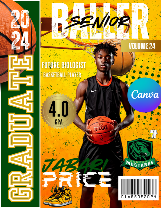 Basketball Magazine Design Canva