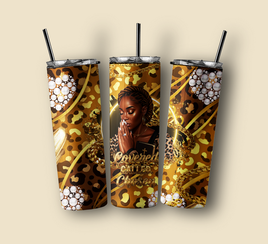 Covered. Called. Chosen. — 20oz Skinny Tumbler Wrap (PNG) | Instant Download