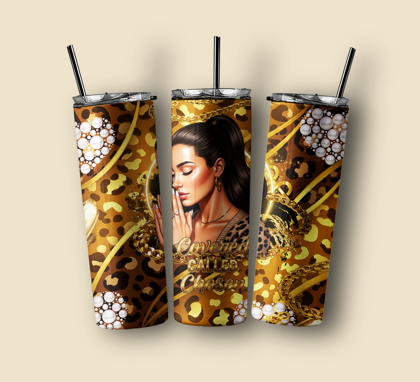 Covered. Called. Chosen. — 20oz Skinny Tumbler Wrap (PNG) | Instant Download