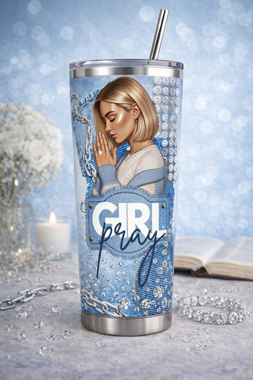Girl Pray Tumbler Prints