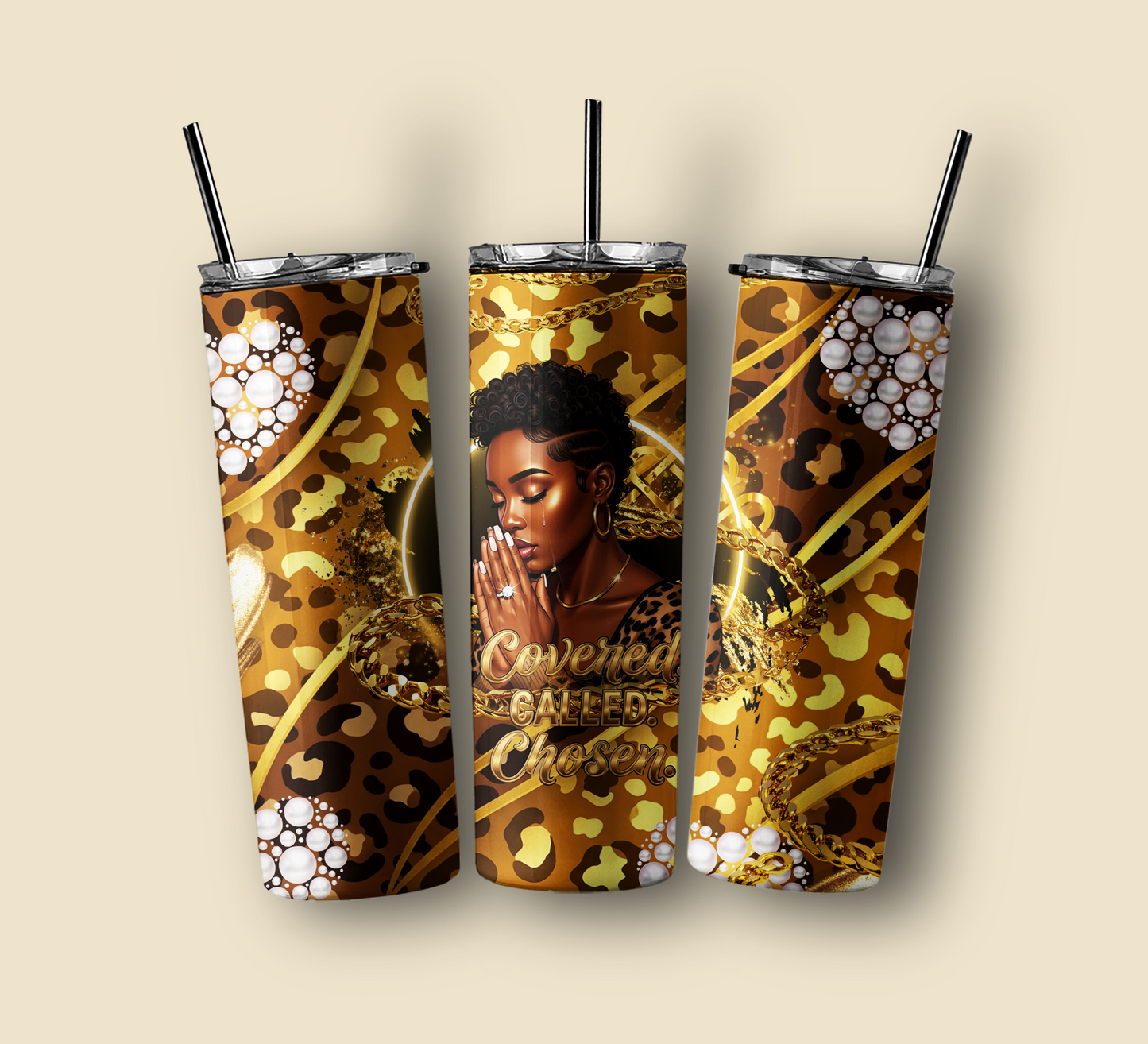 Covered. Called. Chosen. — 20oz Skinny Tumbler Wrap (PNG) | Instant Download