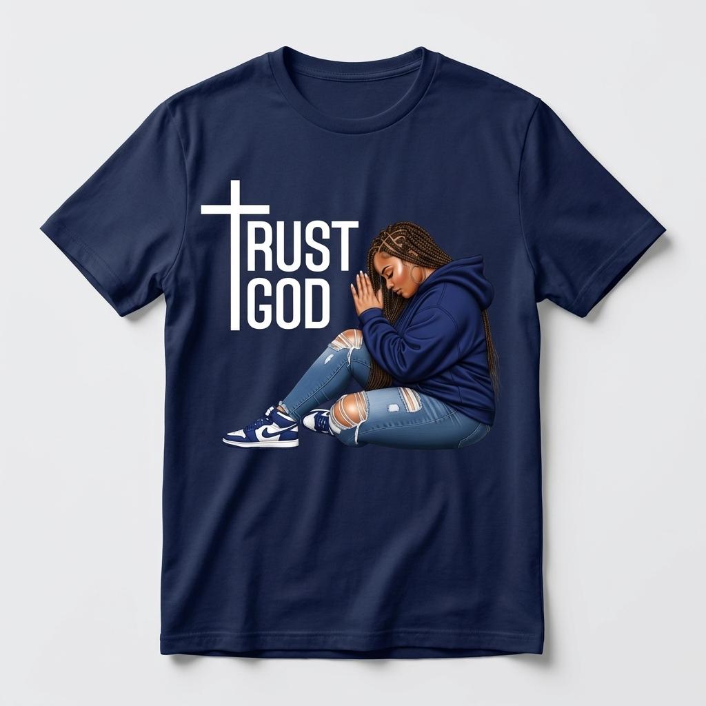 Trust God Prayer Girl – UV DTF (5x5) or PNG File (READ BEFORE PURCHASE)