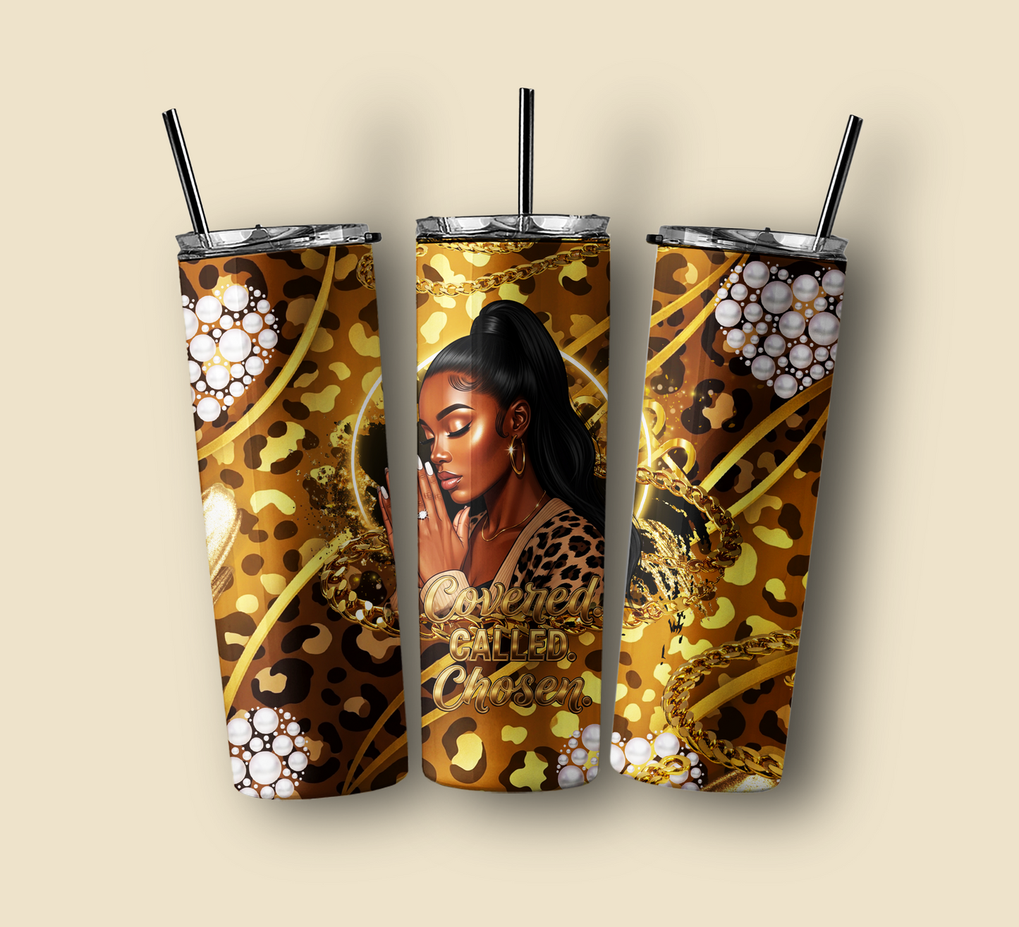 Covered. Called. Chosen. — 20oz Skinny Tumbler Wrap (PNG) | Instant Download