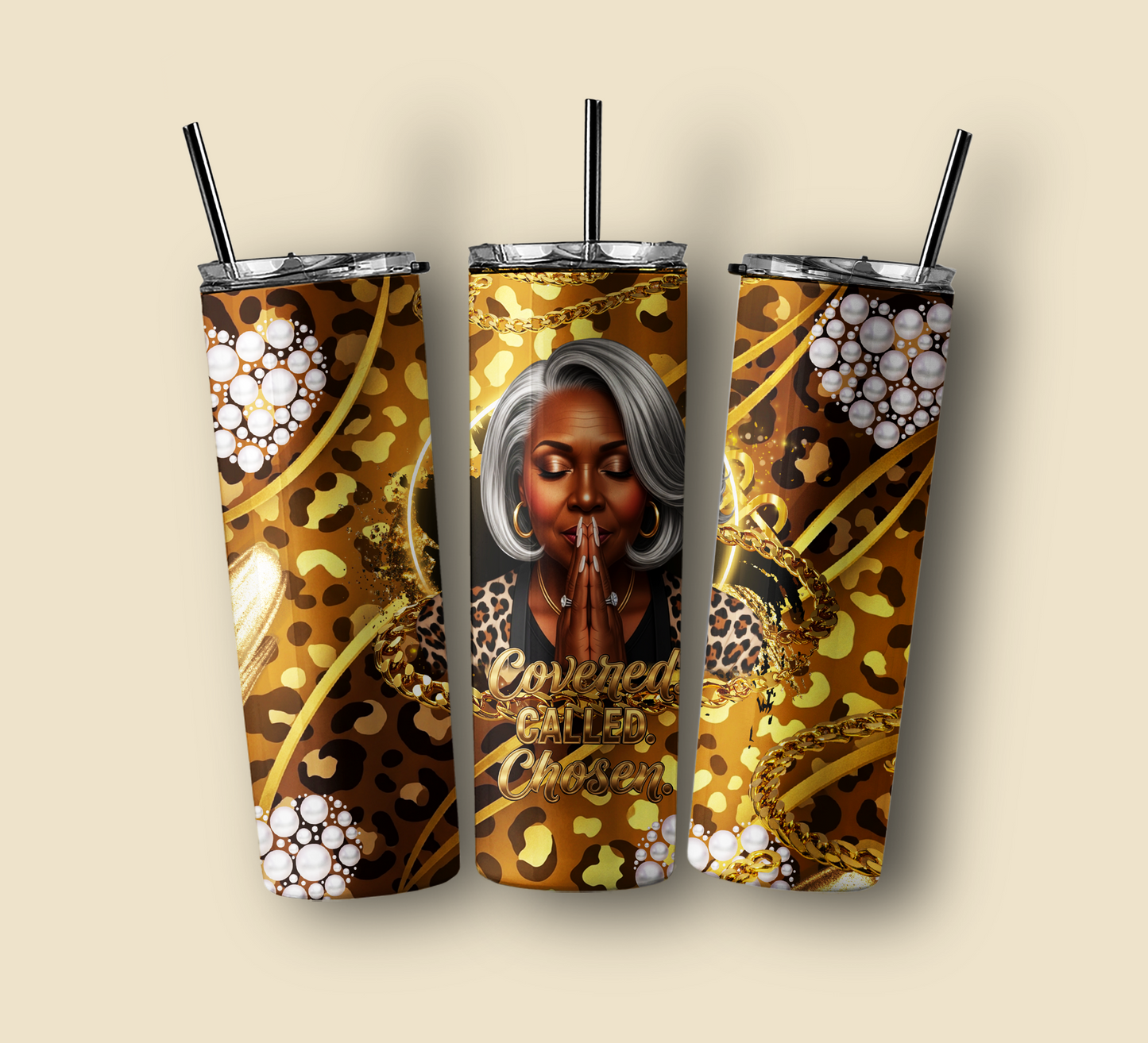 Covered. Called. Chosen. — 20oz Skinny Tumbler Wrap (PNG) | Instant Download