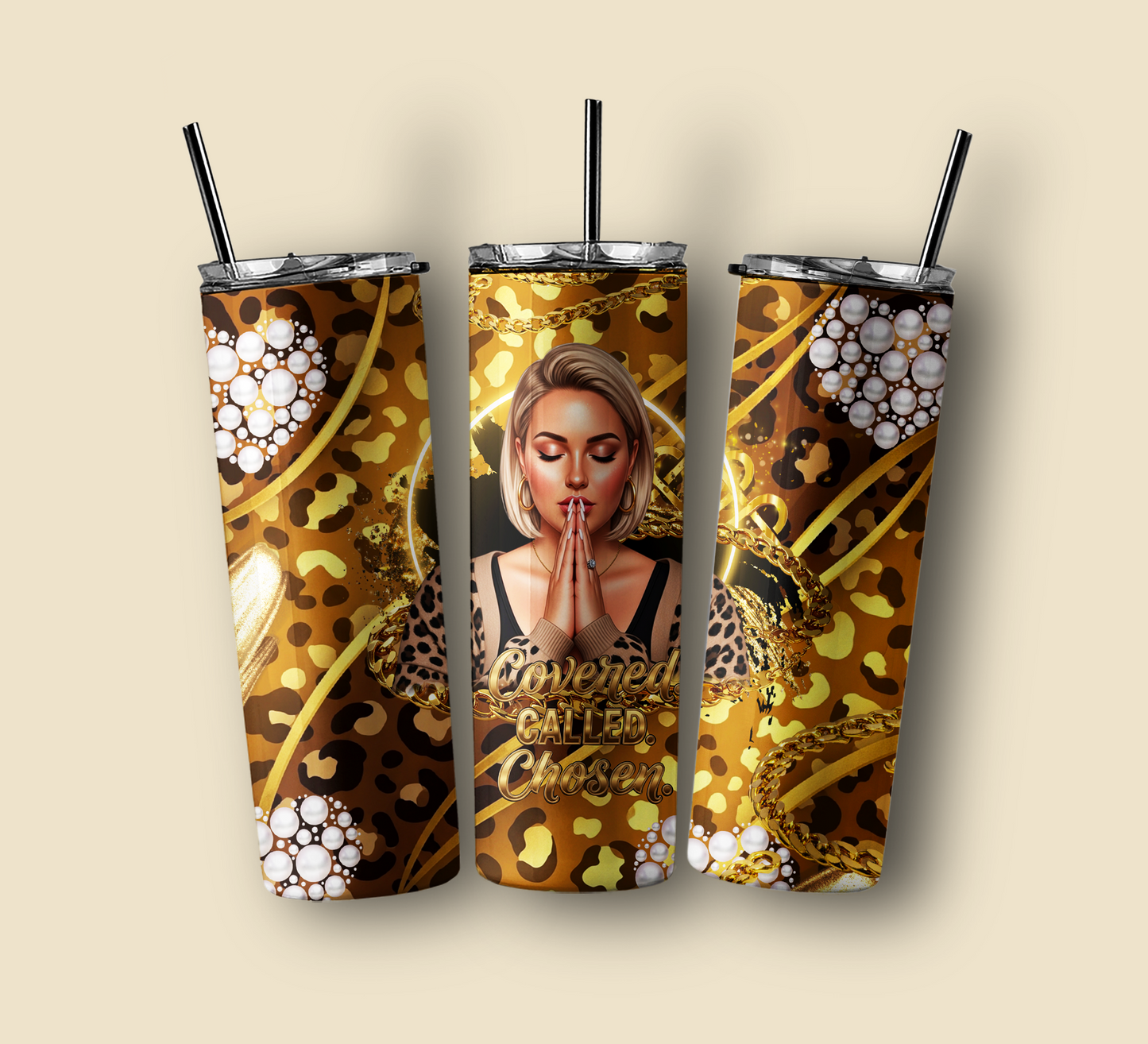 Covered. Called. Chosen. — 20oz Skinny Tumbler Wrap (PNG) | Instant Download