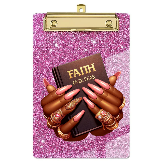 🦋 Faith Over Fear – UV DTF Decal (8x8")