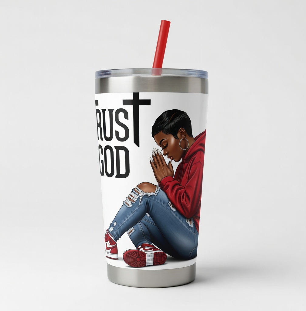 Trust God Prayer Girl – UV DTF (5x5) or PNG File (READ BEFORE PURCHASE)