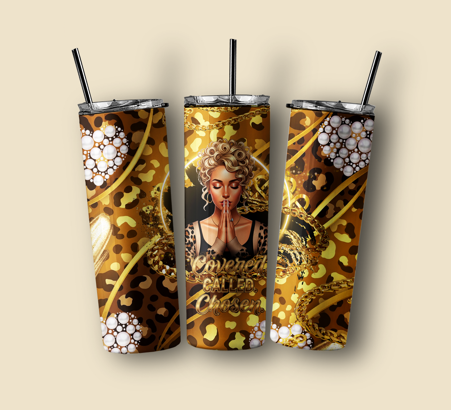 Covered. Called. Chosen. — 20oz Skinny Tumbler Wrap (PNG) | Instant Download
