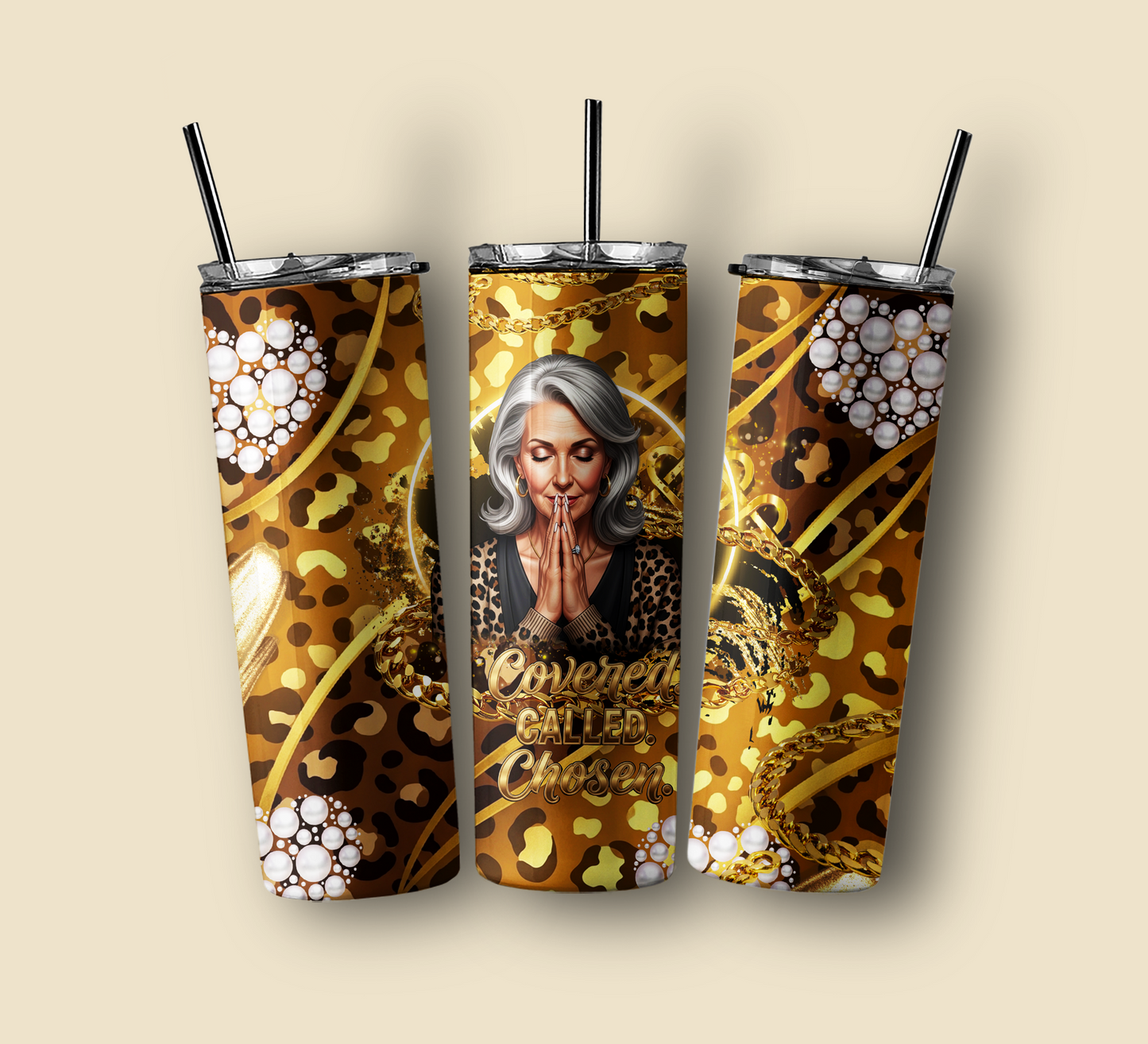 Covered. Called. Chosen. — 20oz Skinny Tumbler Wrap (PNG) | Instant Download