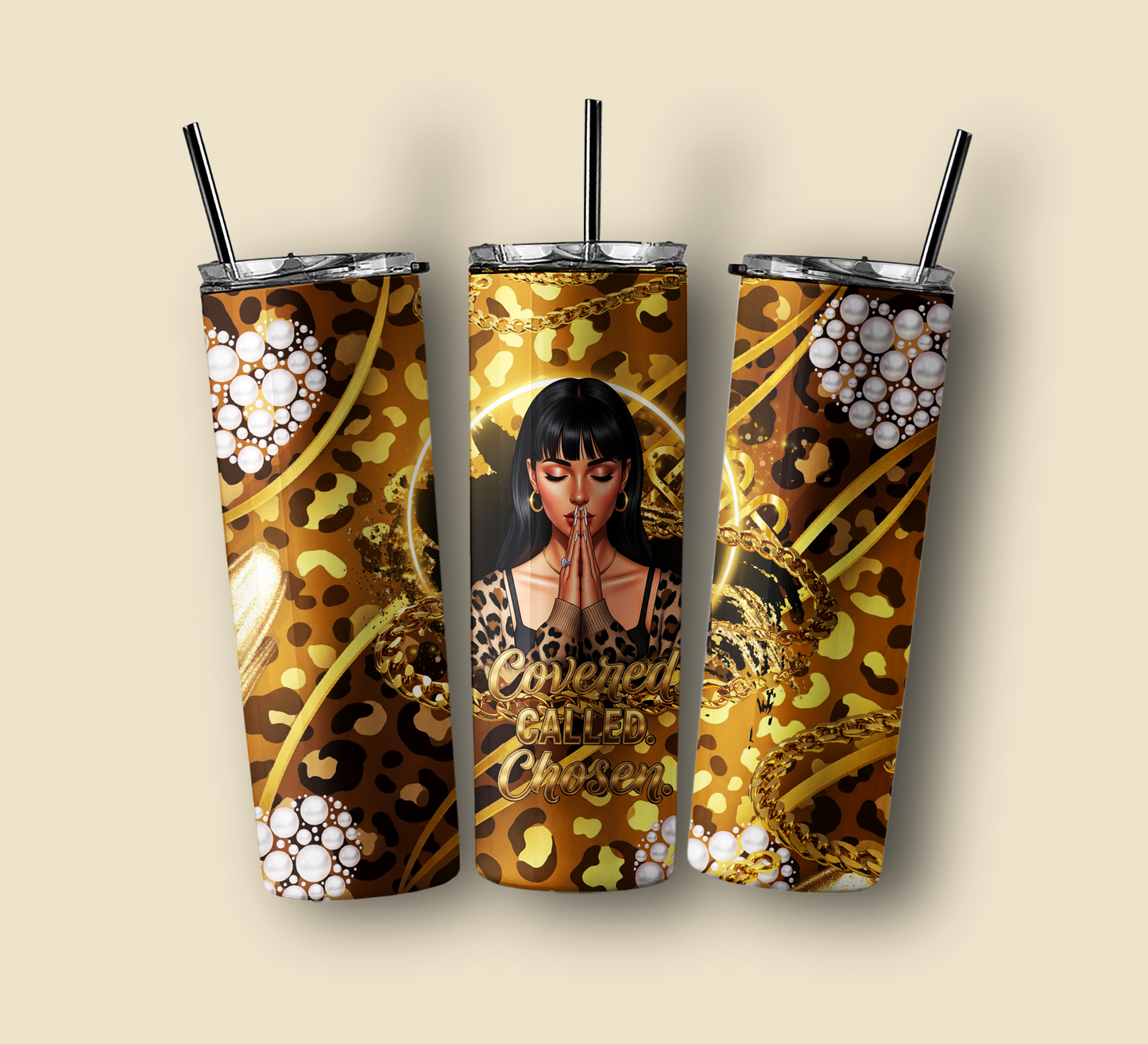 Covered. Called. Chosen. — 20oz Skinny Tumbler Wrap (PNG) | Instant Download