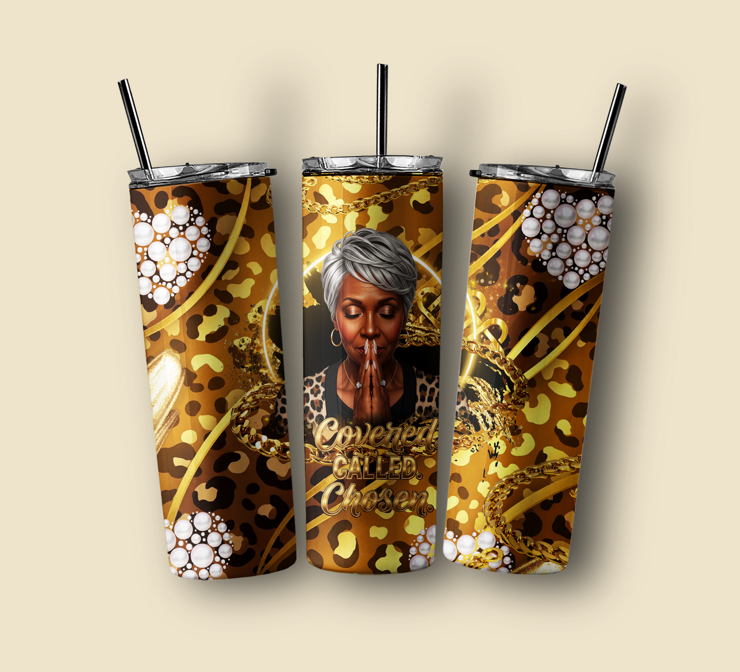 Covered. Called. Chosen. — 20oz Skinny Tumbler Wrap (PNG) | Instant Download